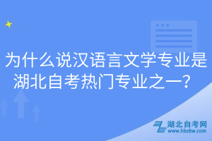 為什么說漢語言文學專業是湖北自考熱門專業之一？