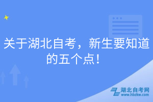 關于湖北自考，新生要知道的五個點！