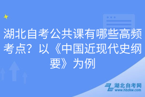 湖北自考公共課有哪些高頻考點？以《中國近現代史綱要》為例