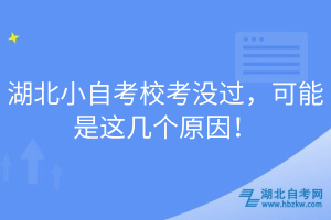 湖北小自考校考沒過，可能是這幾個原因！