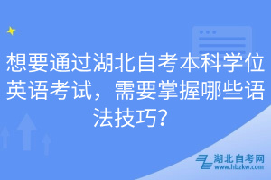 想要通過湖北自考本科學位英語考試，需要掌握哪些語法技巧？