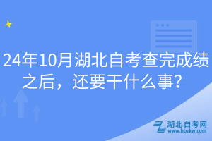 24年10月湖北自考查完成績之后，還要干什么事？