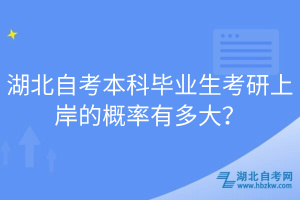 湖北自考本科畢業生考研上岸的概率有多大？