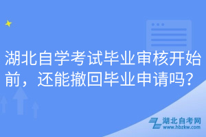 湖北自學考試畢業審核開始前，還能撤回畢業申請嗎？