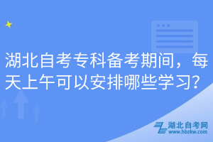 湖北自考專科備考期間，每天上午可以安排哪些學習？