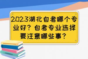 2023湖北自考哪個專業好？自考專業選擇要注意哪些事？