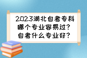 2023湖北自考專科哪個專業容易過？自考什么專業好？