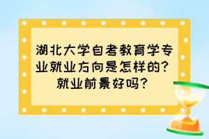 湖北大學自考教育學專業就業方向是怎樣的？就業前景好嗎？