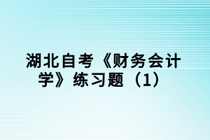 湖北自考《財務會計學》練習題（1）