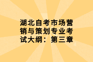 湖北自考市場營銷與策劃專業考試大綱：第三章