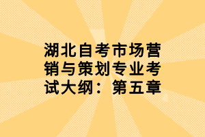 湖北自考市場營銷與策劃專業考試大綱：第五章