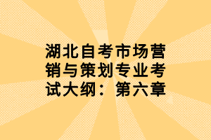 湖北自考市場營銷與策劃專業考試大綱：第六章