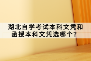 湖北自學考試本科文憑和函授本科文憑選哪個？