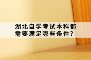 湖北自學考試本科都需要滿足哪些條件？