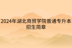 2024年湖北商貿學院普通專升本招生簡章(1)