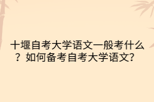 十堰自考大學(xué)語文一般考什么？如何備考自考大學(xué)語文？