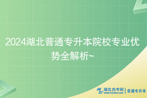 2024湖北普通專升本院校專業優勢全解析~