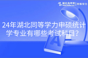 24年湖北同等學力申碩統計學專業有哪些考試科目？