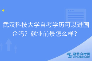 武漢科技大學自考學歷可以進國企嗎？就業前景怎么樣？