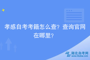 孝感自考考籍怎么查？查詢官網在哪里？