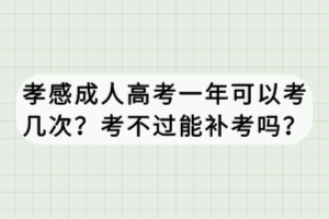 孝感成人高考一年可以考幾次？考不過能補考嗎？