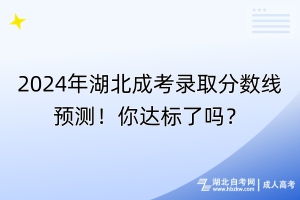 2024年湖北成考錄取分數線預測！你達標了嗎？