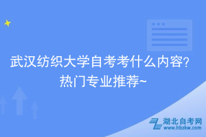 武漢紡織大學自考考什么內容？熱門專業推薦~