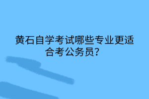 黃石自學考試哪些專業更適合考公務員？