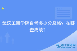 武漢工商學院自考多少分及格？在哪查成績？