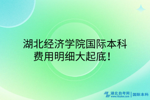 湖北經濟學院國際本科，費用明細大起底！