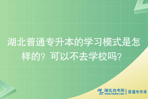 湖北普通專升本的學(xué)習(xí)模式是怎樣的？可以不去學(xué)校嗎？