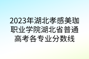 2023年湖北孝感美珈職業學院湖北省普通高考各專業分數線