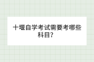 十堰自學(xué)考試需要考哪些科目？