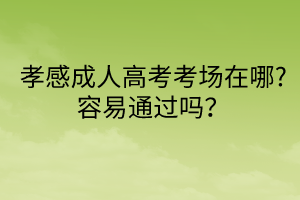 孝感成人高考考場在哪?容易通過嗎？