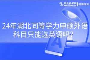 24年湖北同等學力申碩外語科目只能選英語嗎？