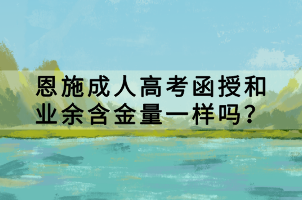 恩施成人高考函授和業余含金量一樣嗎？