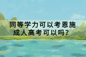 同等學力可以考恩施成人高考可以嗎？