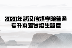 2020年武漢傳媒學院普通專升本考試招生簡章