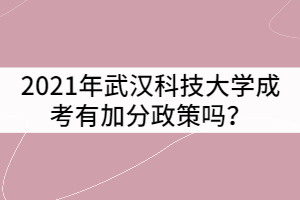 2021年武漢科技大學成考有加分政策嗎？