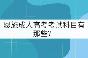 恩施成人高考考試科目有那些？