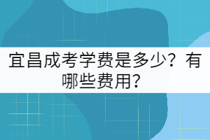 宜昌成考學費是多少？包括哪些費用？