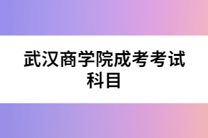 武漢商學院成考考試科目