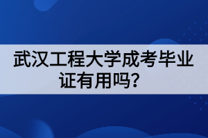 武漢工程大學成考畢業證有用嗎？