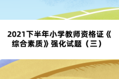 2021下半年小學教師資格證《綜合素質》強化試題（三） 