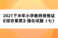 2021下半年小學教師資格證《綜合素質》強化試題（七） 