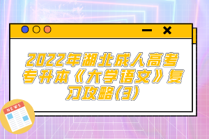 2022年湖北成人高考專升本《大學語文》復習攻略(3)