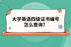 大學英語四級證書編號怎么查詢？