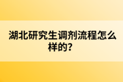 湖北研究生調劑流程怎么樣的？