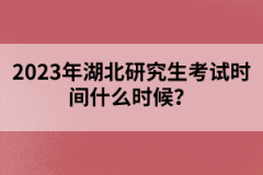 2023年湖北研究生考試時間什么時候？