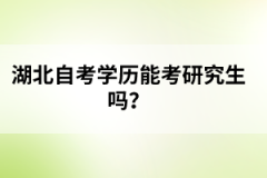 湖北自考學歷能考研究生嗎？